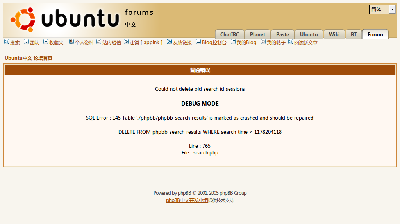 Ubuntu论坛搜索错误