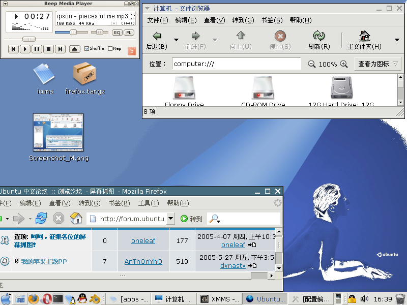 简洁+eMacs green窗口+Mac icons。用着不错。