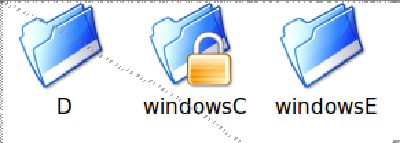 挂载上的C盘图标有个小锁，普通用户无法访问。。。