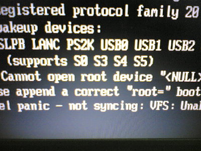 Cannot open root device &quot;……
<br />貌似这个是原因？