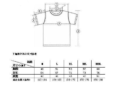 男装T恤POLO尺寸