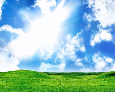 天空部分不一样，草地好像是WinXP的原版做的镜像，总之在deviantATR里搜Bliss有一裤衩