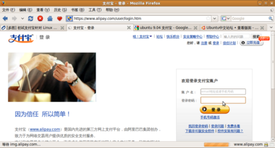 支付宝登录页面