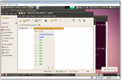 ubuntu 10.04 下的截图 - 选词
