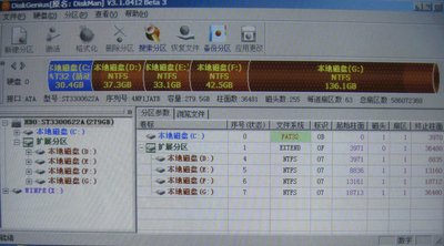 DiskGenius 显示的硬盘信息