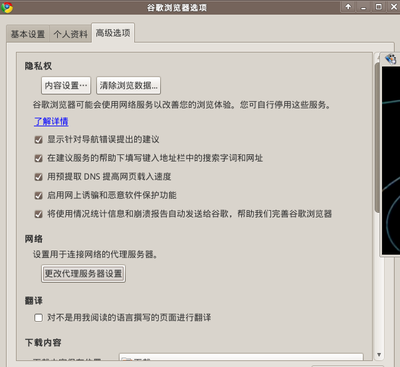 chrome选项