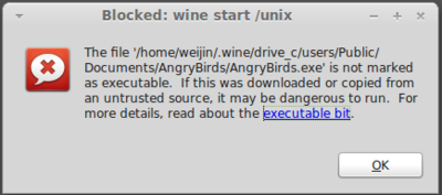 Error message when try to run AngryBirds.exe