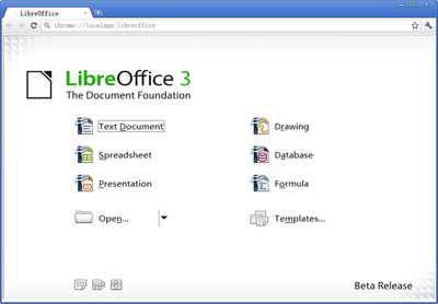 在Chrome窗口运行LibreOffice