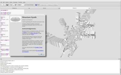 STRUCTURE SYNTH， 开源软件。GENRETIVE ART的好工具。建筑概念设计的帮助软件。