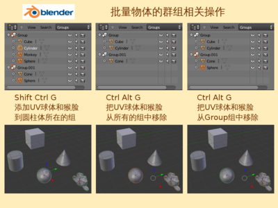 批量物体的群组相关操作