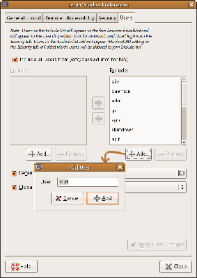在Login Window Preferences中添加root用户