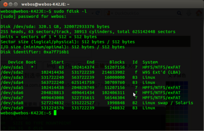fdisk -l