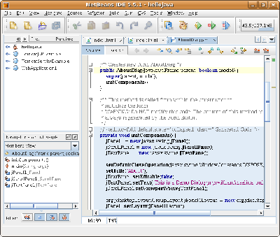 Netbeans5.5.1运行界面截图