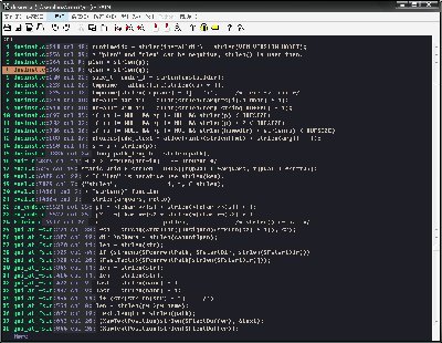 vim内部实现grep
<br />
<br />命令调用 :vimgrep strlen *.c
<br />
<br />vim会将所有匹配的结果添加至错误列表里