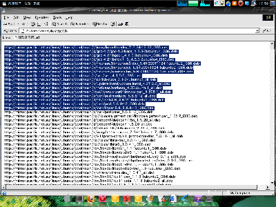 使用ie4linux打开写有deb地址的新文件<br />cp全部deb地址
