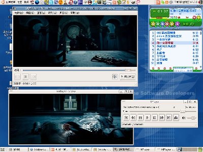 Mplayer 与 Totem 播放宽屏电影的效果，看起来还不错，呵呵。