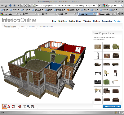 O3D Home，能在线布置自己的屋子，这个不错，不过这个网站好象和Firefox 3.1 不太兼容，也许是我不会操作，也许是这各业面还没有完成，也许。。。总之，这个只能看，不能玩。