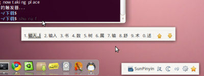 sunpinyin输入法，类windows下的搜狗，也挺漂亮